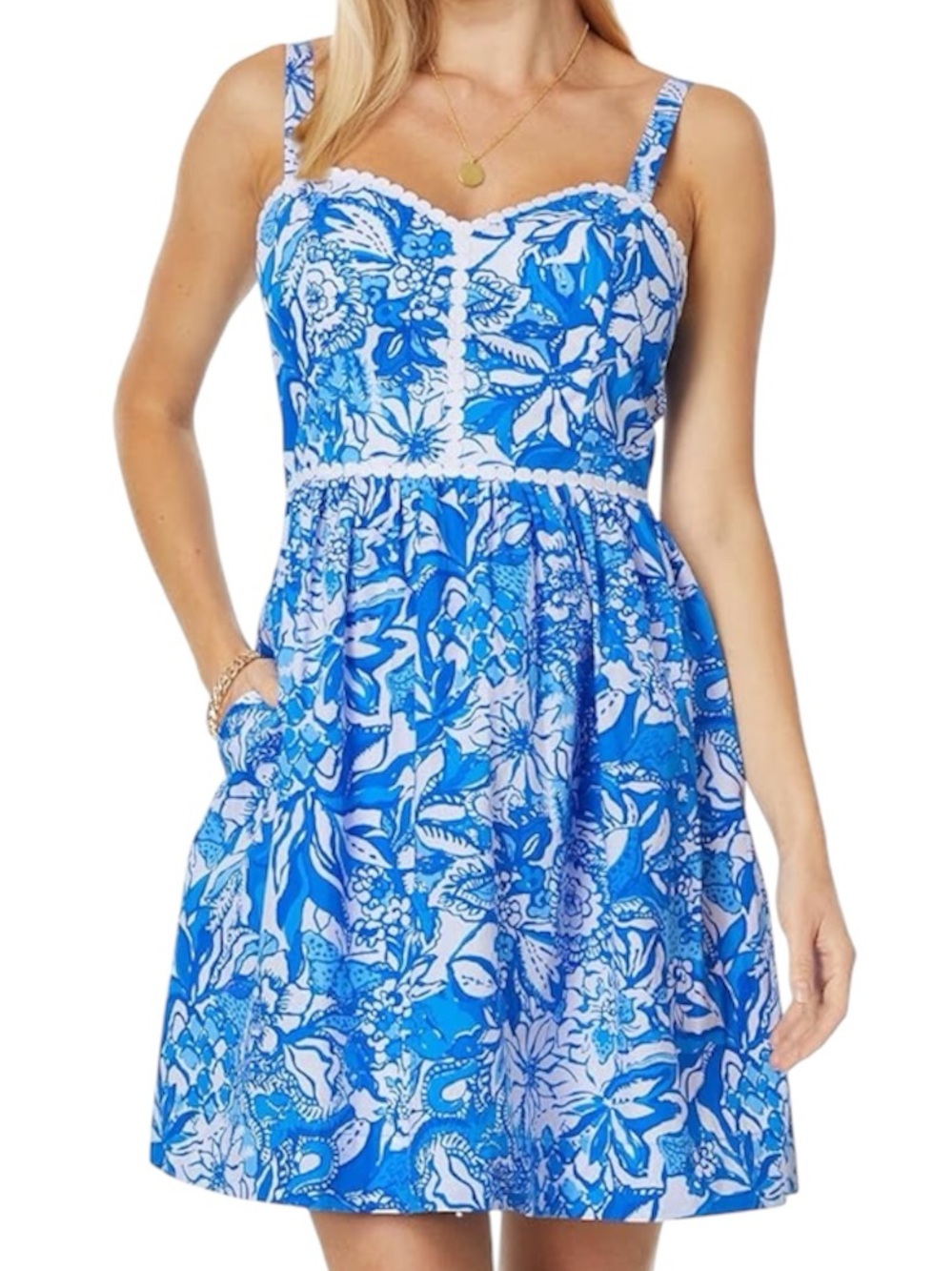 Lilly Pulitzer Haylan Blue Tang Flocking Fabulous Dress
